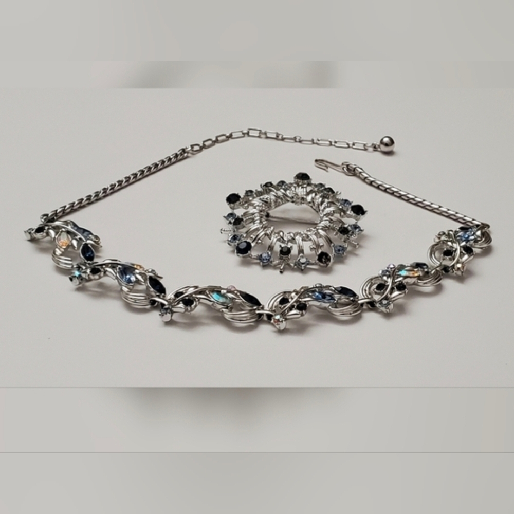 Vtg. Coro Set Necklace And Brooch